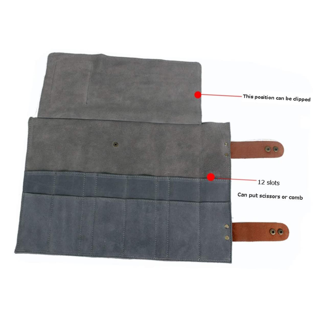 Professionelle Friseurtasche aus Leder mit 12 Fächern Praktische Styling Werkzeugtasche für Friseur Scheren und Haar Werkzeugtasche für Einsatz im Beauty Salon