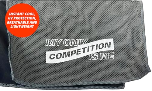 JMarks Cooling Towel (Black) - Instant Cooling & UV Protection - Sports Sweat Rag for Gym, Yoga, Golf