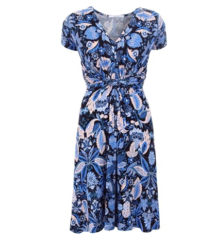Robe imprimée Blue Banana col en V chic au tombé fluide impeccable - 5