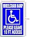 Large Wheelchair Ramp Sticker Decal (Removable & Extra Large; 12