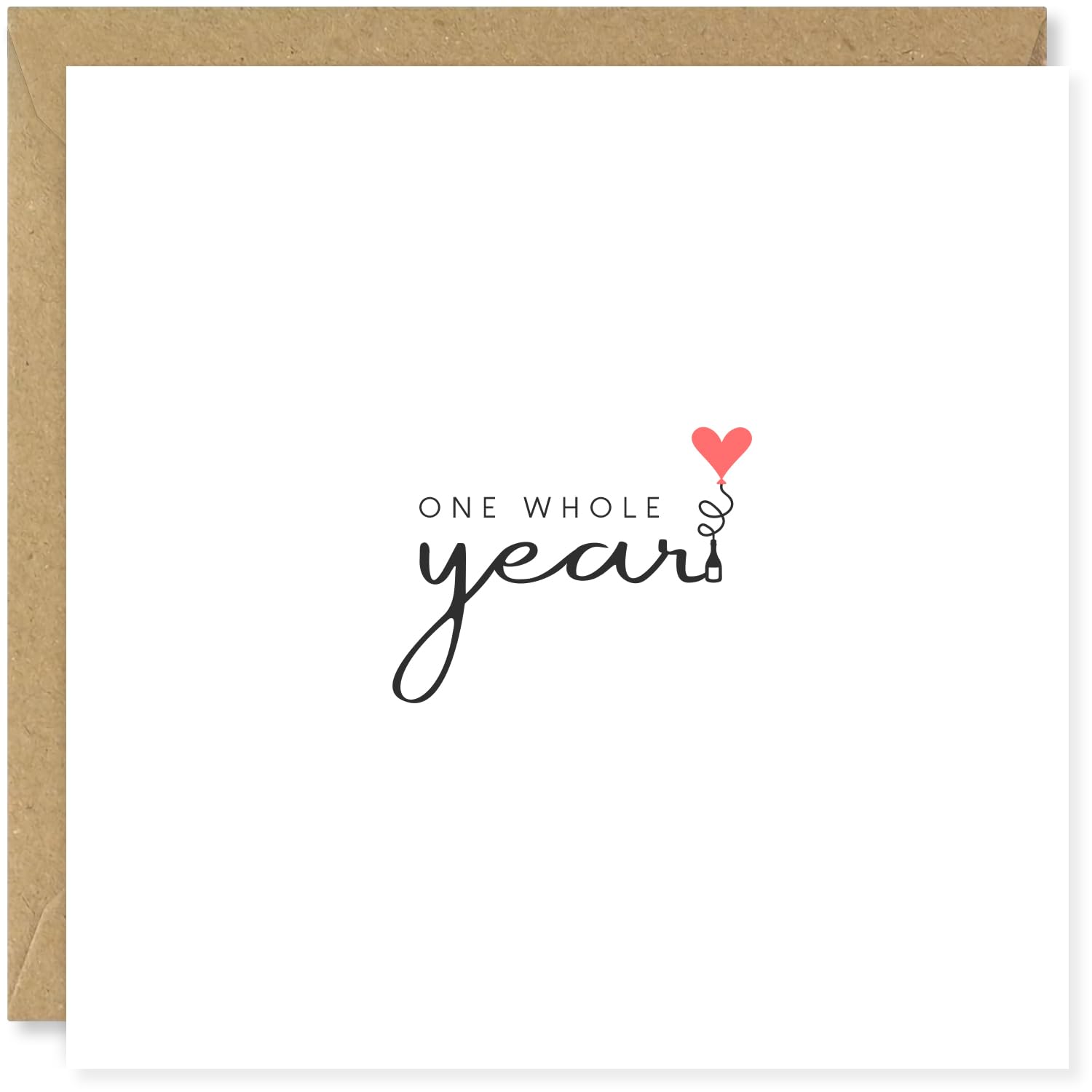 Beau Willows Tarjeta de felicitación de primer aniversario de boda, tarjeta de aniversario de un año entero para pareja, novio, novia