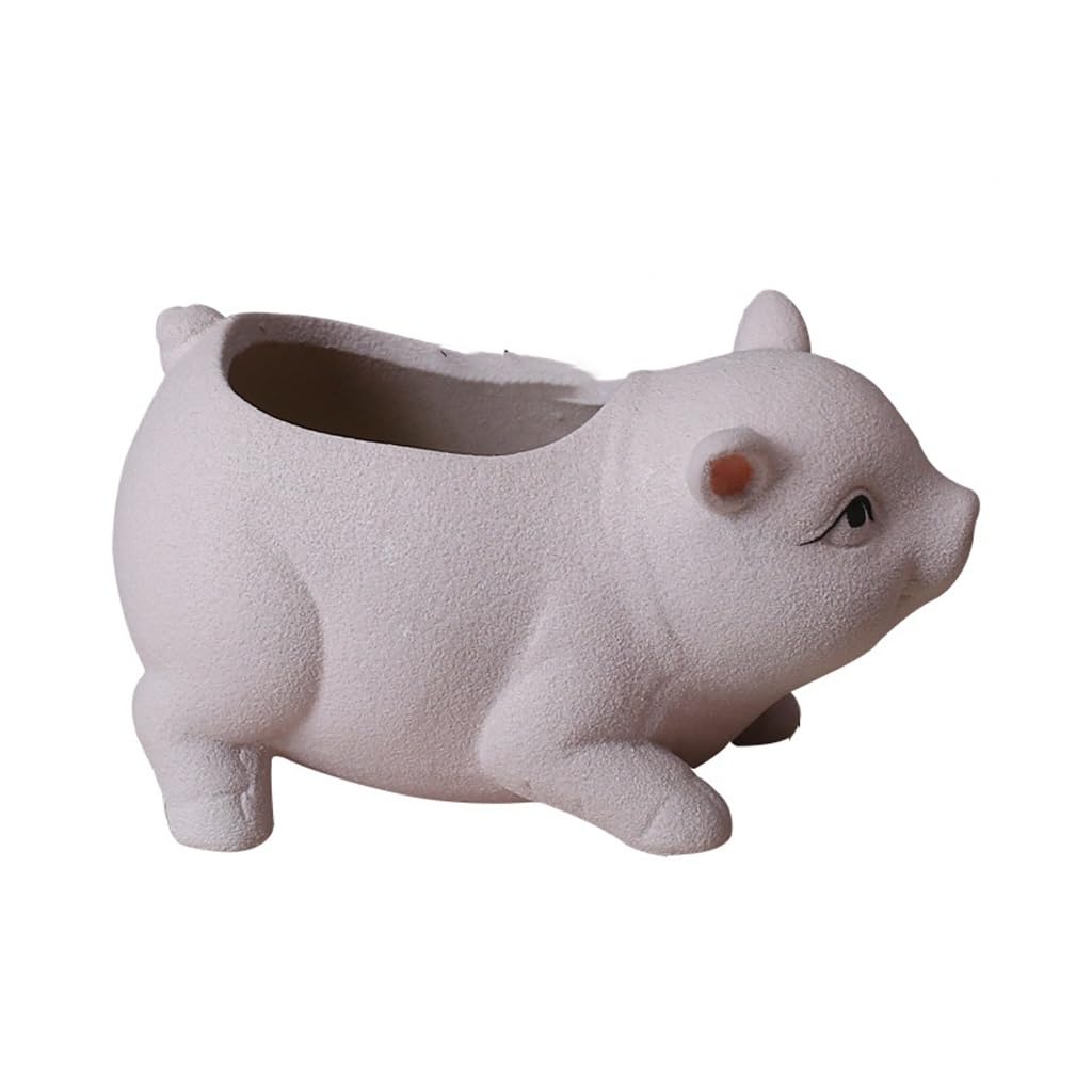 Gelasige B Flower Pots Cute Pig Flower Pot, Ceramic Flower Pot For Home, Alcony Decoration, Suitable For Garden Outdoor Flower Pots(B)