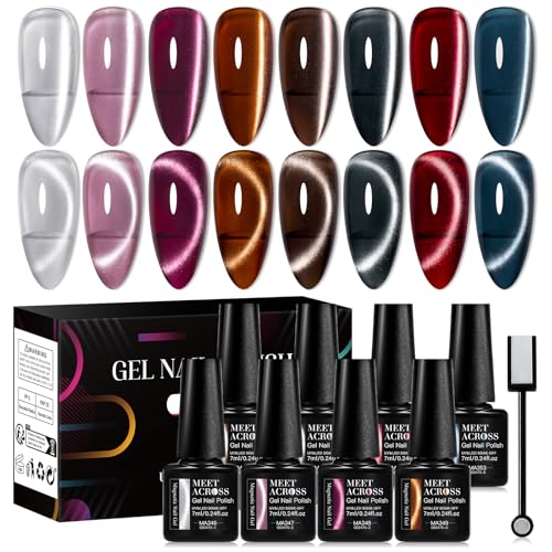 Esmalte Gel Magnético Cat Eye 9 Piezas para Uñas