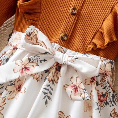 Nileafes Little Girl Ruffle Fall Winter Long Sleeve Dress Printed Party Holiday Clothes4