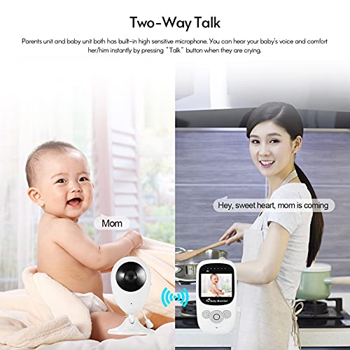 Homesen 2.4G Monitor de Vídeo Sem Fio para Bebês com Câmera Digital com Tela Lcd de 2,4 Polegadas Lu