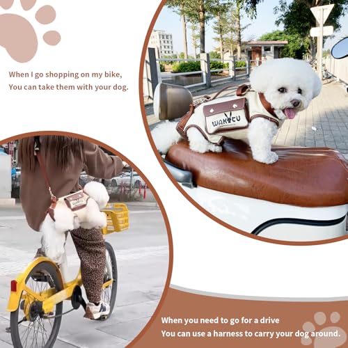 Wakytu Dog Lift Harness Dog Carrier VES Harness Adjustable Leash with Small Puppy Treat Bag,Fits Most Cars,XS - Image 4