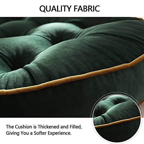 2Pcs Floor Cushion Pillow Round Tufted Meditation Cushion,23 In Velvet Solid Color Seat Cushion With Handle,Tatami Floor Round Cushion,For Home Office Patio Dining Chairs,Green #TOP7