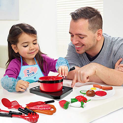 Sanlebi Set Cucina Bambini, Set di Pentole Finto
