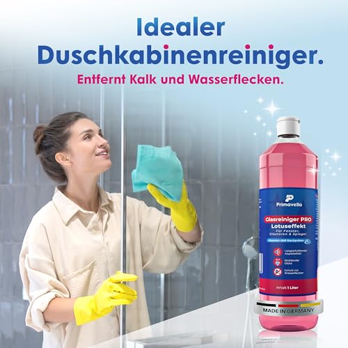 Primavella Glasreiniger Pro mit Lotuseffekt – Fensterreiniger Konzentrat für strahlendes Glas – Reinigung...