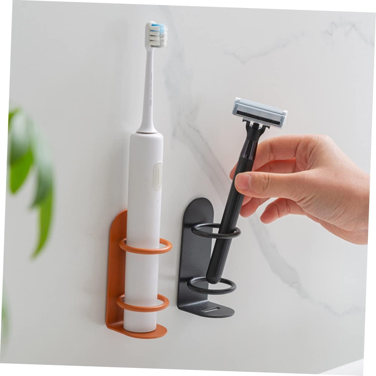 Zahnbürstenhalter-Caddy, 2 Stück, Rasiererständer, Halterung, Toilette, Zahnbürste, Zuhause, Wandaufbewahrung, Lagerregal, Zahnausrüstung, Zahnbürstenhalter, Zahnbürsten for Zähne, elektrisches Regal,