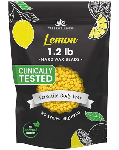 Image of Tress Wellness Wax Beads - Safe for Skin - Dermatologically Tested - At-Home Kit for Bikini, Brazilian & Full Body - Lemon 1.2 lb