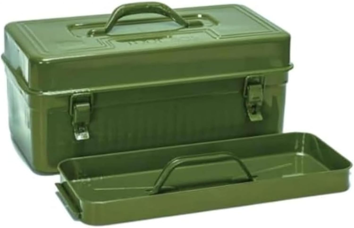 2段式 ステンレス製 金属ツールボックス 大容量 二層収納 DIY・家庭用 工具収納ボックス 耐久性 滑り止めハンドル ロックバック