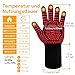 Reinalin Grillhandschuhe Hitzebeständig bis 800°C, Ofenhandschuhe Topfhandschuhe Feuerfeste Handschuhe BBQ Handschuhe Kochhandschuhe Backhandschuhe Backofenhandschuhe (L/XL/XXL, Rot)
