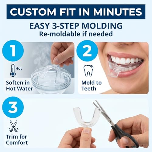 Image of Teeth Whitening Trays Moldable 4 Dental Trays 2 Retainer Case Teeth Trays for Tooth Whitening Gel Compatible with Opalescence Teeth Whitening Gel (Pack of 2)