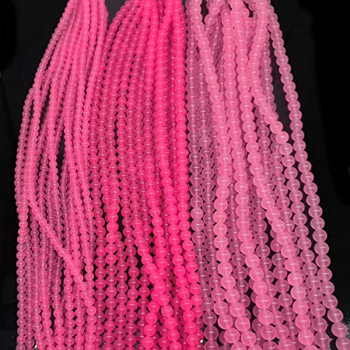 Oameusa Natural Round Smooth Agate Beads Gemstone Beads Loose Beads Agate Beads For Jewelry Making 15" 1 Strand Per Bag-Wholesale (8Mm, Chalcedony-Light Pink) #TOP4