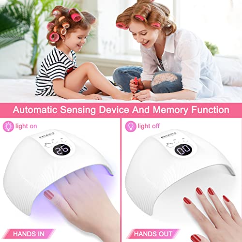 NAILGIRLS Uv Led Lamp, 75W Uv Light For Nails Professional Nail Dryer For Gel Nail Polish Curing Lamp With 3 Timers Auto Sensor, White - Image 4