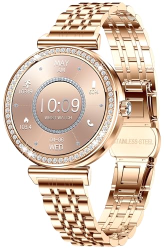 Smartwatch Damen mit telefonfunktion Herzfrequenz Schlafmonitor Schrittzähler IP68 Wasserdicht Elegant Fitness Tracker L...
