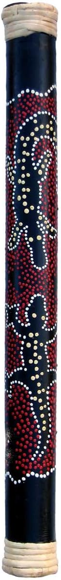 Bamboo Rainstick with Painted Aboriginal Design, 24 inches long