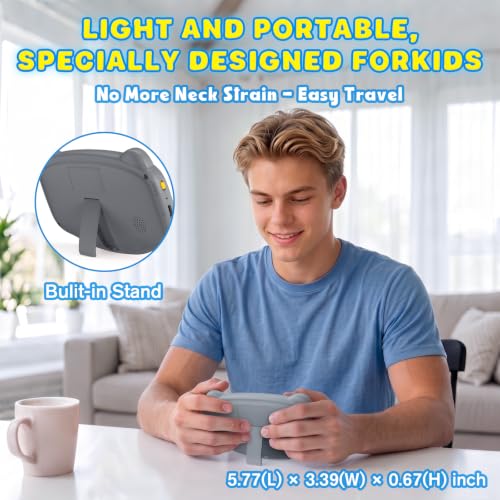 Image of Portable 16 Bit Handheld Game Console for Kids, Retro Gaming Console with 300 Classic Video Games, Handheld Plug & Play Player with 3.2'' IPS Screen, Rechargeable Travel Gift for Boys & Girls (Grey)