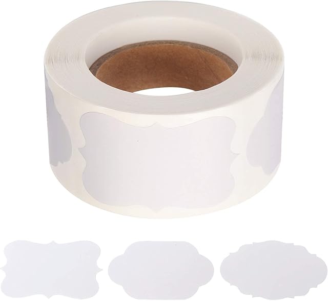 300 Pcs Gift Paper Labels Stickers, Self-Adhesive Jar Labels Handmade Baking Sticker Gift Tags for Cosmetic Handmade Decoration Mason Jars Food Craft (White)