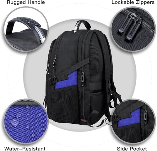 Image of ANTERK Travel Laptop Backpack, 18.4 Inch Laptop Backpacks for Men Women, 55L Anti Theft Water Resistant College Bussiness TSA Airline Approved Work Computer Backpack, Dark Blue