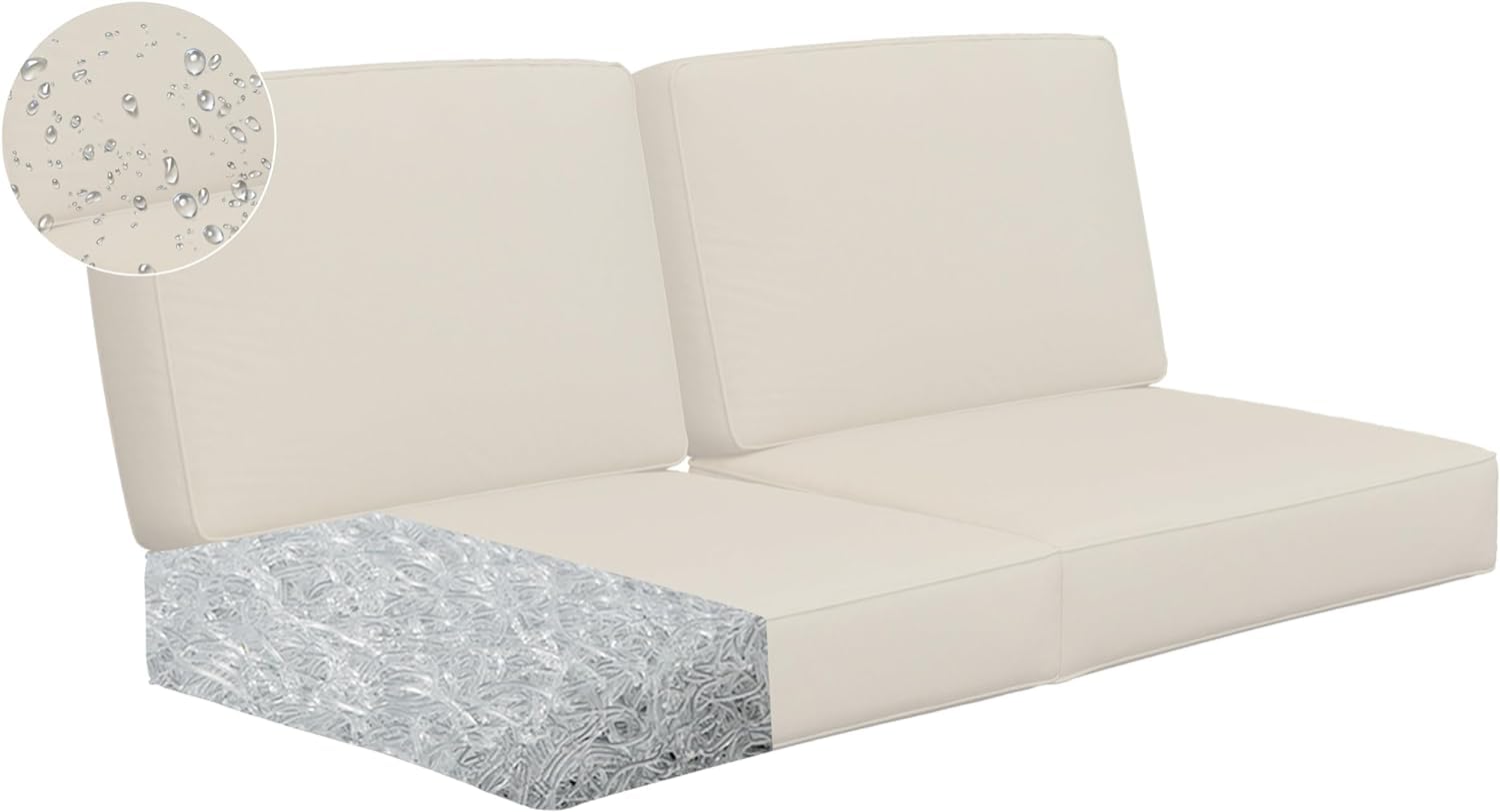 homecozy Outdoor Patio Furniture Cushion Set Waterproof, Fade Resistant, Patio Furniture Cushions with Removable Cover Back Cushion for Chair, Sofa and Couch (24 * 24-2 Pieces)