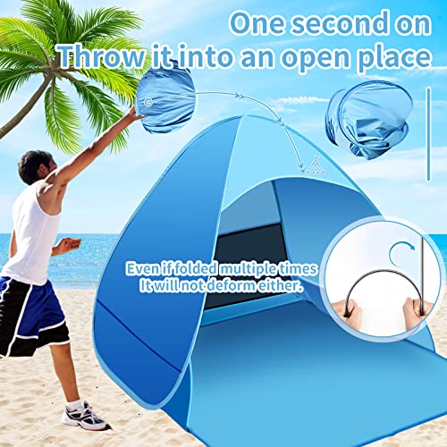 ZOUFRIDN Pop Up Beach Tent 1-3 Persons, Portable Sun Shelter Tent, UV Protection Sun Shade Tent, Lightweight Portable Beach Shelter for Family Beach, Camping, Garden, Hiking Tent - Image 2