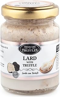 Traditional Pork Lard with black truffle, Truffle pork lard, Pork fat for cooking and frying foods, High smoke point, Clean, natural and rich in vitamin D, Gourmet addition to meat and toast 80g (1)