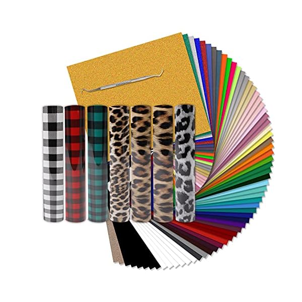 HTVRONT HTV Heat Transfer Vinyl Bundle 70 Pack 12"x10" PU Iron on