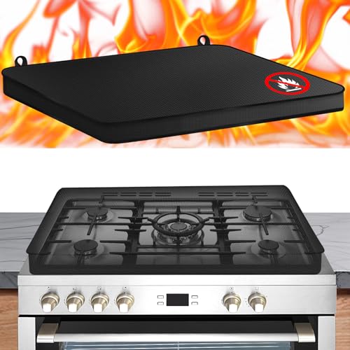 TOHONFOO Fireproof Gas Stove Top Covers, Waterproof Anti Dust Stove Top Covers for Gas Burners Fit Various Ranges Stoves for Kitchen, Washable Stove Guard Top Protector, 30