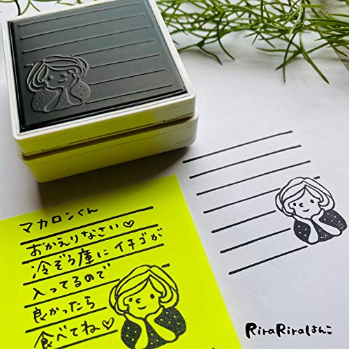 【50mm角】ほおづえマロンちゃんメモ【黒インク】*OSMO_052_5050_K