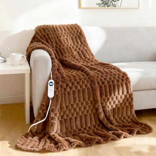 Eastsora Heated Blanket Flannel Throw Blanket, 50