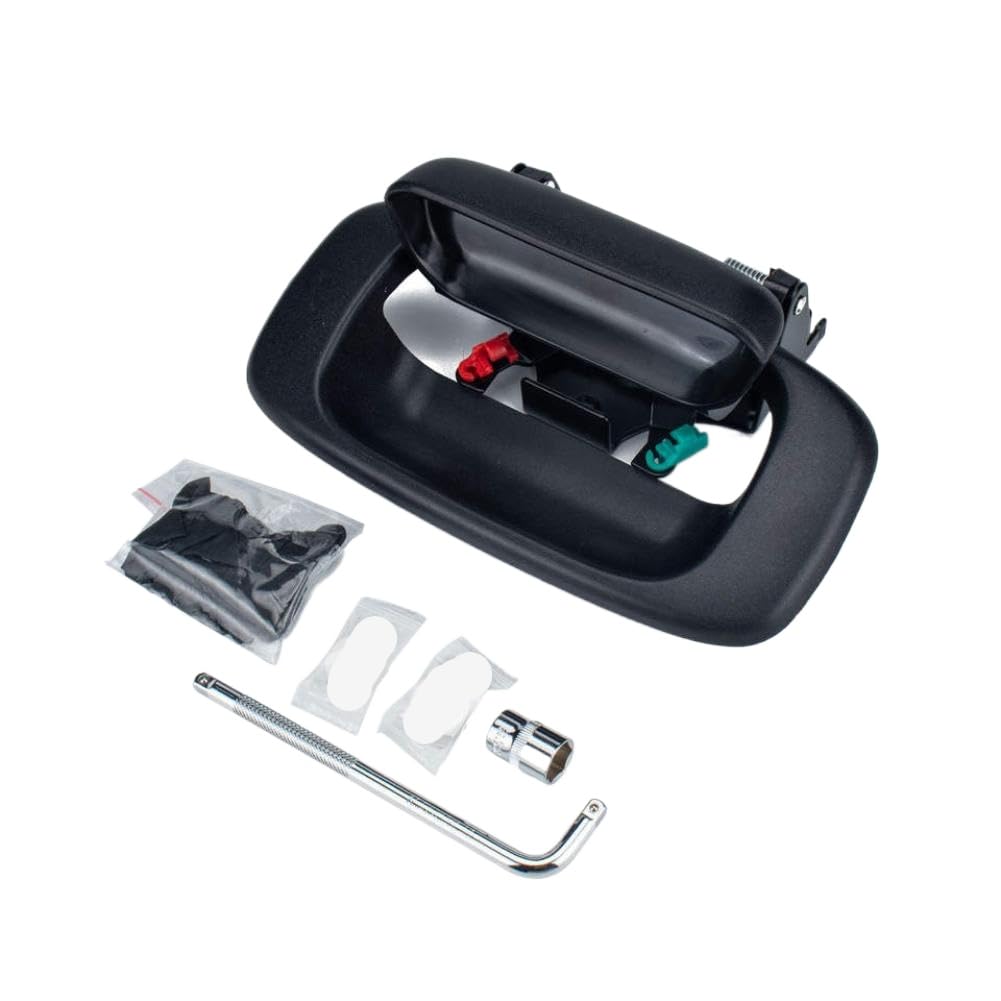 EXnwsMTCG Tailgate Door Handle and Bezel Compatible with 99-07 Silverado Sierra 15997911 15228539(1 Set with Tools)