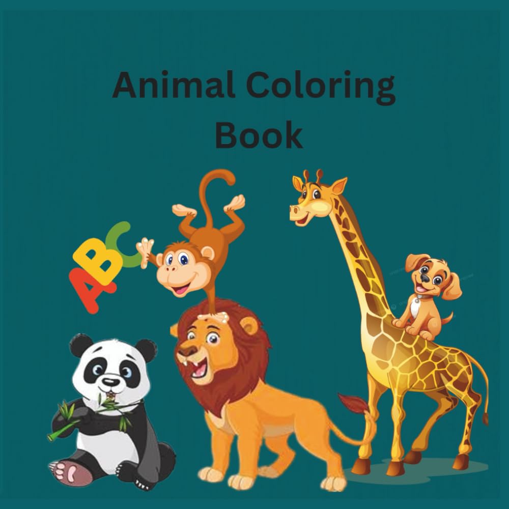 Cute animals Coloring book for kids: Educational Coloring Pages with Animal and Alphabets for Pre-Schooler Children. Ages 3-5 yrs old