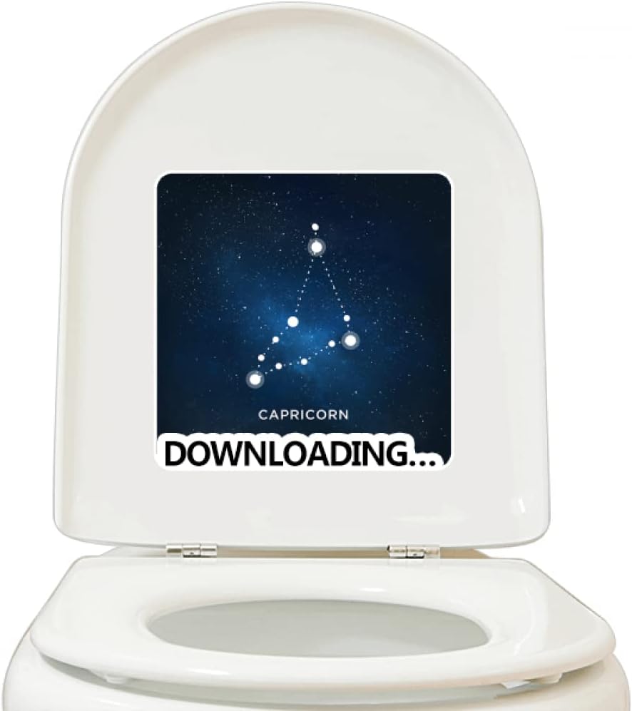 MCJS Capricorn Constellation Zodiac Sign Stickers Adhesive Waterproof Toilet Decal