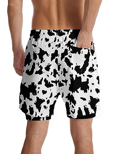 CHILL·TEK Men's Swim Trunks with Compression Liner Quick Dry 2 in 1 Swimming Trunks Beach Board Shorts Bathing Suits Swimwear2