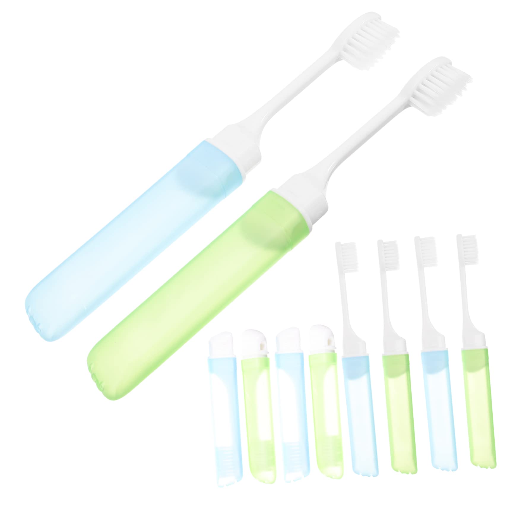FRCOLOR 3 Set Spazzolini Pieghevoli Viaggio Spazzolino Portatile E Design Compatto Per Campeggio Affari Setole Morbide Per Gengive Sensibili 10 Pezzi*3