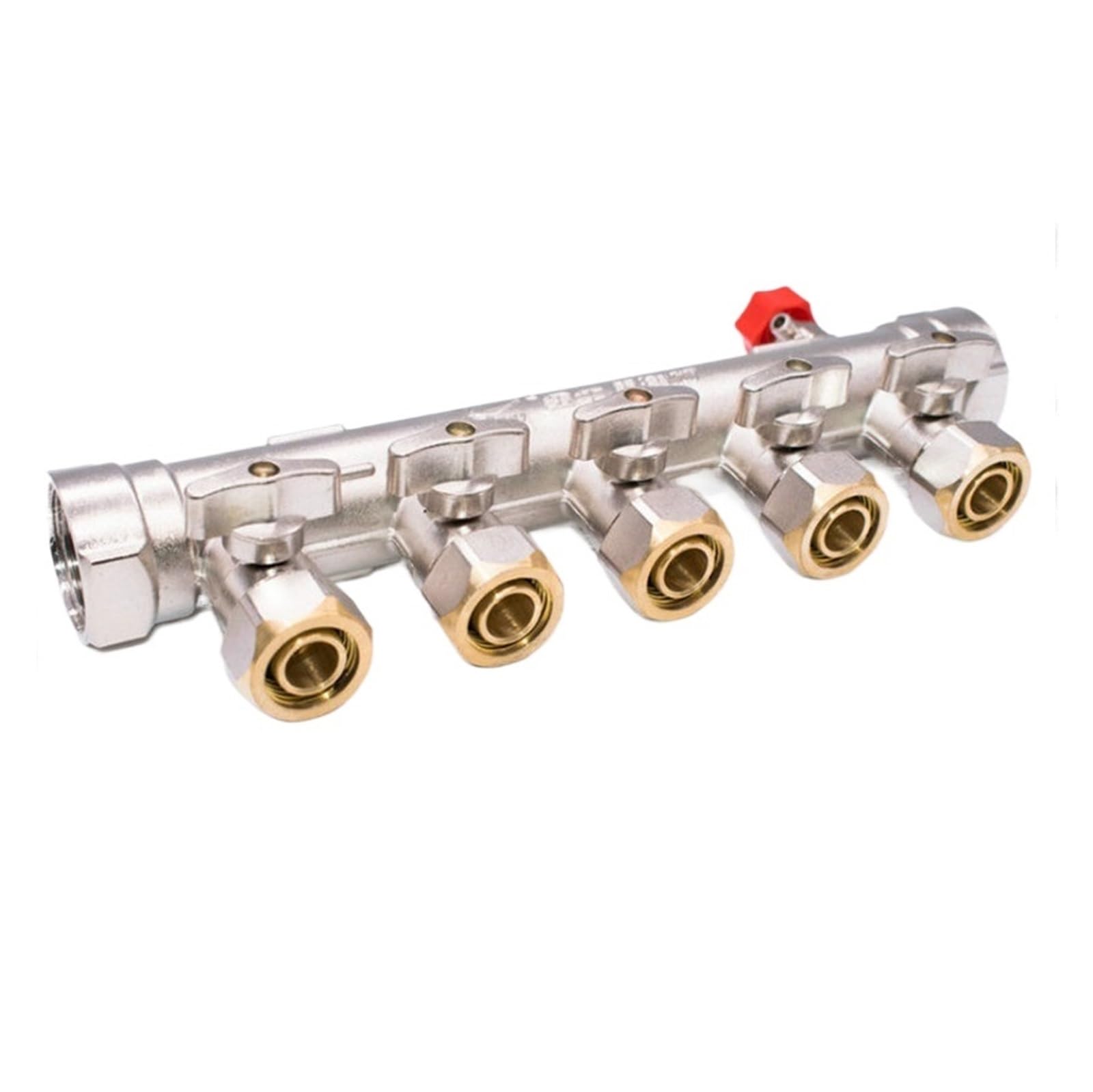 QRUYHBAJU Brass water manifold floor heating manifold underfloor heating manifold ball manifold 2-8 ways(8-way)