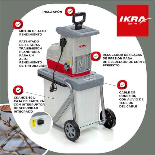 IKRA 81002880 trituradora silenciosa eléctrica ILH 3000 A, diámetro de Ramas a 44mm, W, 230 V