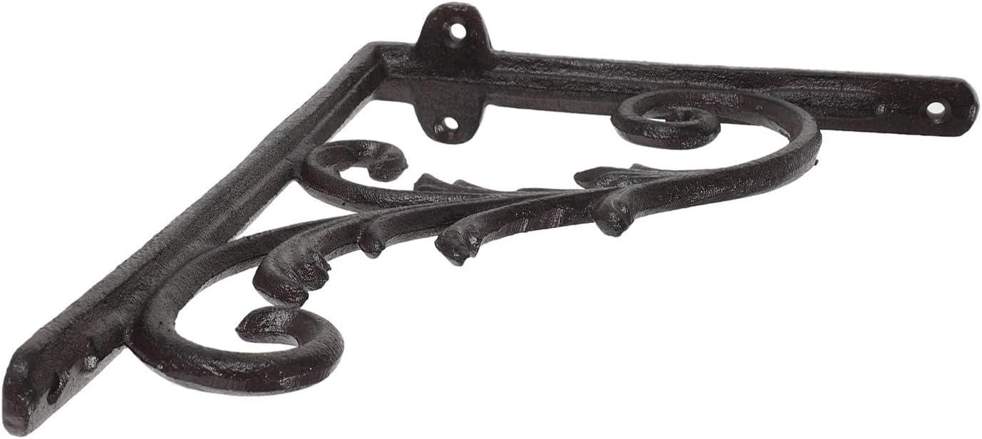 Garden Mailbox Pillar Flower Rack with Wall Mount Hook, Black