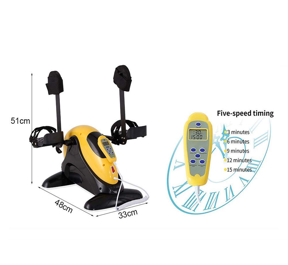 Mini ejercitador de Pedal Compacto para Equipos de rehabilitación de Brazos y piernas Bicicleta estática portátil Resistencia Ajustable con Pantalla al