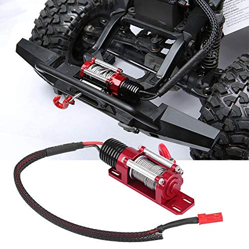 Metal Winch,Delaman 1/10 Scale RC Model Vehicle Crawler Car Accessory Metal Winch with Remote Controller Auto Parts