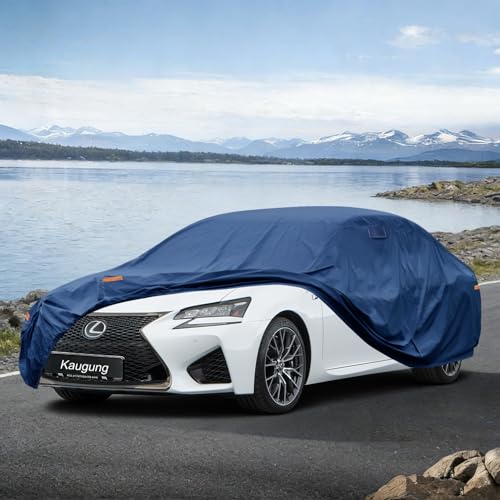 Image of Kaugung Custom Fit Car Cover for Lexus GS GS220 GS300 GS350 GS450 F (1994-2020), Heavy Duty Waterproof All Weather Outdoor Protection, Breathable Full Exterior Cover with Vent, Rain Sun Snow UV Proof