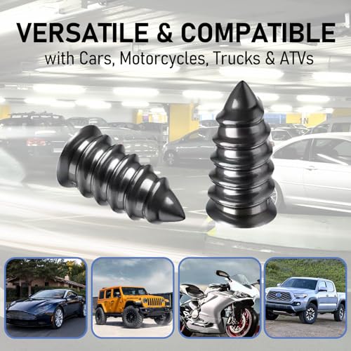 Image of Tire Repair Kit, Rubber Tire Plugs, Vacuum Tire Repair Screws, Puncture Repair Kit for Car, Motorcycle, Truck, ATV, Fast DIY Tire Plug Tool, Self-Service Tire Repair Nails for Flat Tires (60)