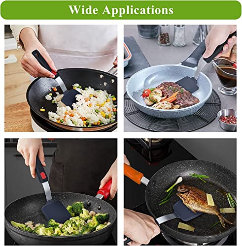 Image of Silicone Spatula Heat Resistant Flexible Rubber for Nonstick Cookware, Burger Pancake Spatula Turner Large Silicone Spatula for Cooking Kitchen Utensil (Pack of 1)