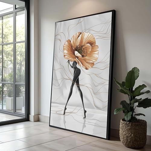 Toile abstraite florale TONGYINLI pour rafraîchir un mur vide sans cadre 30x50