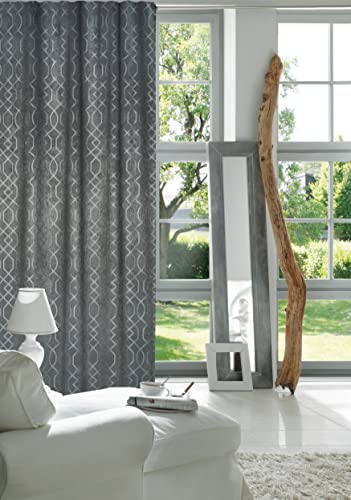 Elbersdrucke Finished Decoration, Polyester, Anthracite, Silver, 255 x 140 cm, W 55.1" x L 100.4" (1 Panels)
