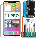 Per iPhone 11 Pro Schermo di Ricambio Per iPhone 11 Pro LCD Digitizer 11 Pro Display Touch Sensor Assemblaggio Accessori Kit A2215, A2160, A2217 (Incell, Nero)