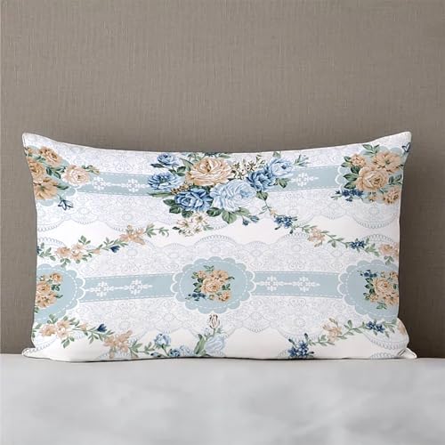 Image of la' amour Premium Cotton Elastic Fitted Bedsheets with 2 King Size Pillow Covers Double Bed with All Around Elastic Supersoft Size - 72 King Sizex78+10 inches White Teal Abstract 200 tc - 220 tc