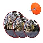 60cm/24" Convex Traffic Mirror - 130° Wide Angle Safety Mirror for Blind Spots, Driveway, Garage & Warehouse - Outdoor Security Mirror with Adjustable Wall Bracket